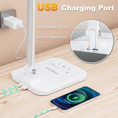 LED Desk Lamp for Home Office, Height Adjustable Architect Desk Light