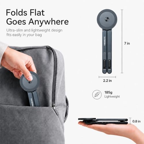 3-in-1 Portable Laptop Stand Magnetic Phone Holder Foldable Riser