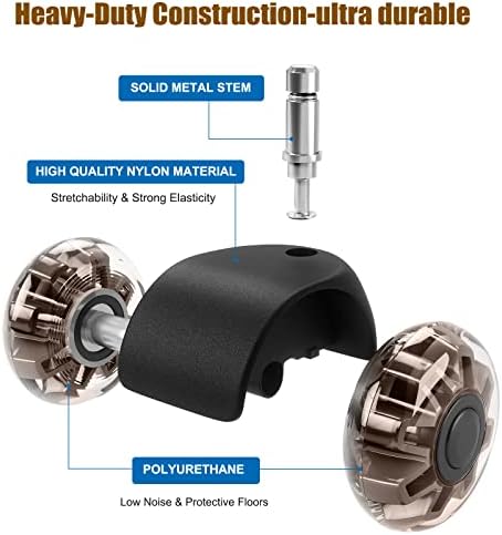 Omyoffice 2" Office Chair Wheels Set of 5, Brown Heavy Duty Chair Caster
