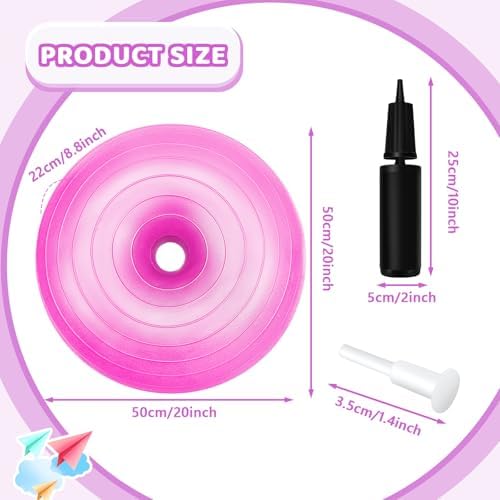 Lewtemi 1/2/3 Pcs Flexible Seating for Classroom Elementary 20 Inch Yoga Ball Chair for Kids Wobble Chair for Sensory Kids Large Donut Ball Seats with Inflator for School Office