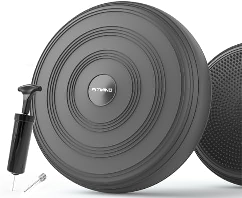 Inflated Wobble Cushion,Dyna Disc,Circular Non-slip Texture for Comfortable Sitting,Wiggle Seat to Improve Posture, Fitness, Stability for Sensory Adults,Balance Seat with Pump for Core Strength
