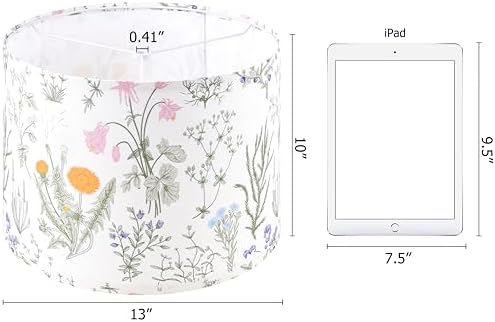 GO&SO Lamp Shades Set of 2,13" D x 10" H,Drum Shade,Multicolored Floral