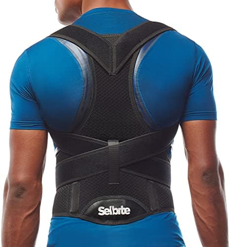 Selbite Posture Corrector for Men and Women - Back Brace for Upper and Lower Body Support - Adjustable Straightener with Pain Relief and Muscle Memory (X-Large)