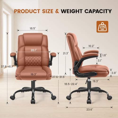 Office Desk Chair, Ergonomic Computer Chair with Flip-Up Arms