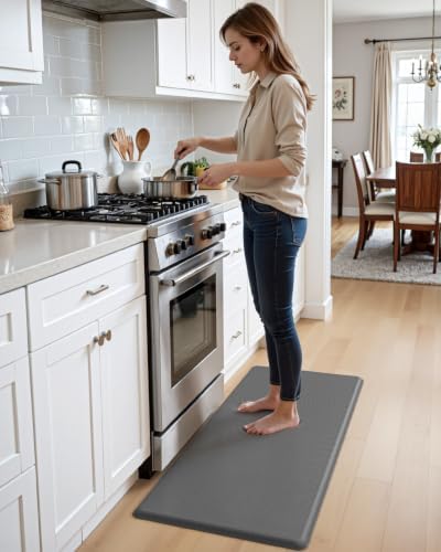 DEXI Anti Fatigue Kitchen Floor Mat Cushioned Standing Runner 48x20, Grey
