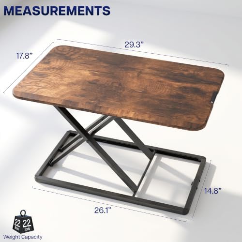 VIVO Vintage Brown 29 in Single Top Standing Desk Converter, DESK-V000UN