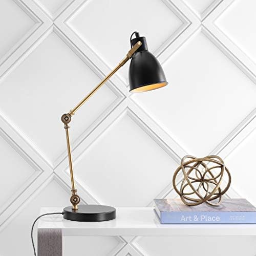 JONATHAN Y Barnes 24" Metal Adjustable Desk Task Lamp, Black/Brass Gold