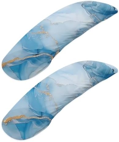 Marbling Print Gaming Chair Arm Rest Covers, Set of 2, Removable Stretchable Office Chair Arms Slipcovers with Elastic Band, Office Chair Armrest Covers, Home Decorations