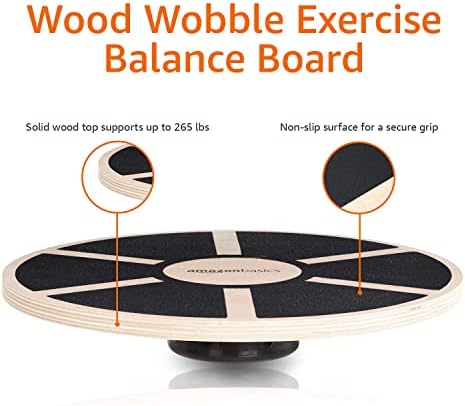 Amazon Basics Wood Wobble Balance Trainer Board, Slip Resistant, for Exercise and Core Strength