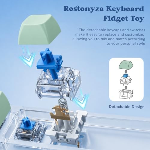 Keyboard Fidget Toy, Creamy Fidget Clicker Keyboard Fidget Keychain, Button Fidget Gifts for Adults, Boost Focus & Ease Anxiety Anywhere — Perfect Stress-Relief Gift (3×3 Grid Layout B)