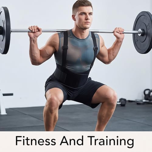 1 Pack Black Adjustable Back Brace For Men Women Lower Back, 2-In-1 Posture Corrector Lumbar Support Belt, Wide Padded Compression Design, Anti-Slip Ergonomic Protector For Heavy Lifting Work