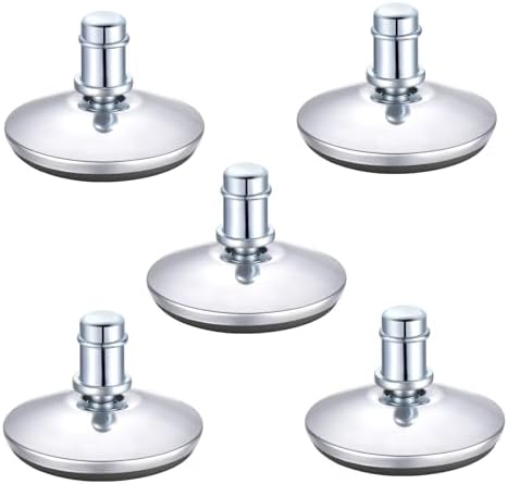 5PCS Low Profile Bell Glides 2"" Replacement Office Desk Chair or Stool Swivel Caster Wheels,Easy Conversion from Wheeled Casters to Stationary Feet to Protect Wood or Hardwood Floor