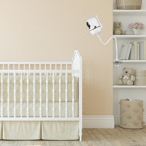 Flexible Baby Monitor Mount Compatible with HelloBaby HB6550/HB6560/HB6240/HB6148/HB6339/HB66/HB65/HB40, ANMEATE 549/SM935E, 15.75" Gooseneck Arm Baby Camera Mount Without Tools or Wall Damage