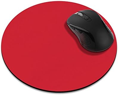 Non-Slip Round Mousepad, FINCIBO Solid Favorite Red Mouse Pad for Home, Office and Gaming Desk