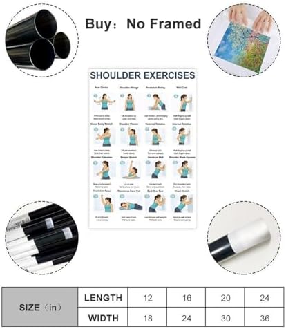 Shoulder Exercises Upper Body Mobility And Posture Workout Chart Neck And Arm Exercise Canvas Poster Bedroom Decor Room Decor Unframe 12x18inch