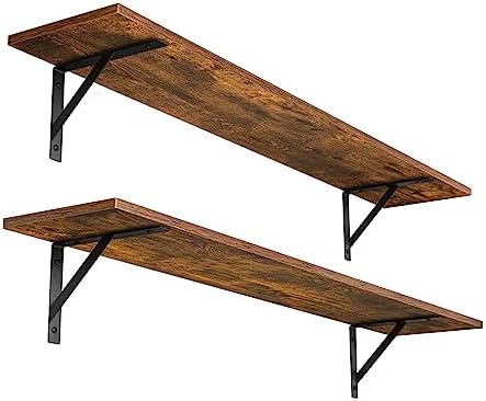 DINZI LVJ Long Wall Shelves, 39.4 Inch Wall Mounted Shelves with Brackets