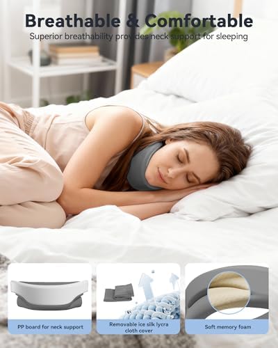 Heated Style Cervical Collar Neck Support Brace, Grey, Medium Size, Fits Neck Circumference 12.6-15.8 inches, Height 3.0-3.3 inches.
