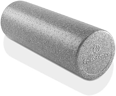 Philosophy Gym 18" High-Density Foam Roller for Exercise, Massage, Muscle Recovery - Round, Gray