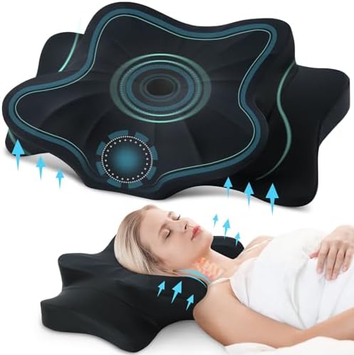 DONAMA Cervical Pillow for Neck and Shoulder Pain Relief, Cooling Contour Memory Foam Pillow, Dual-Height Ergonomic Neck Support Pillow for Side Back Stomach Sleepers with Removable Pillowcase
