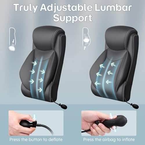 Ergonomic Office Chair,Inflatable Lumbar Support High Back Chair,Black
