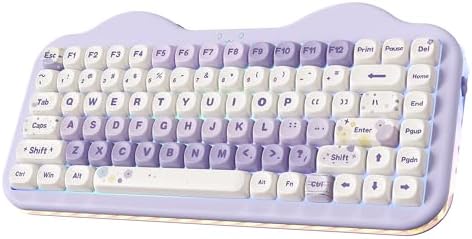 YUNZII C75 Cute 75% Wireless Mechanical Keyboard (Purple, Milk V2 Switch)