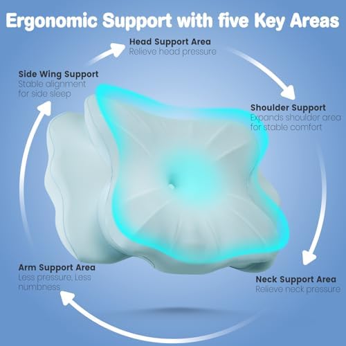 2026 New Toddler Pillow, Kids Cervical Pillow for Neck and Shoulder, Cooling Orthopedic Memory Foam Pillow,Ergonomic Neck Support Pillow for Side,Back and Stomach Sleepers,Odorless Aged 3-10 Years Old