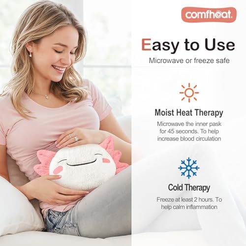 Cute Axolotl Microwave Heating Pad for Pain Relief Moist Heat Pack
