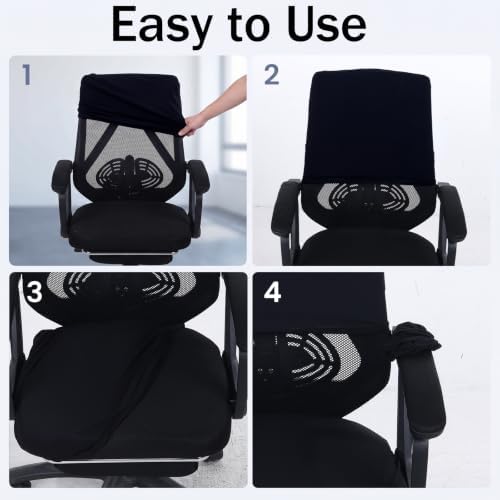 4 Pcs Office Chair Covers Set, Universal Stretchable Protective,Black