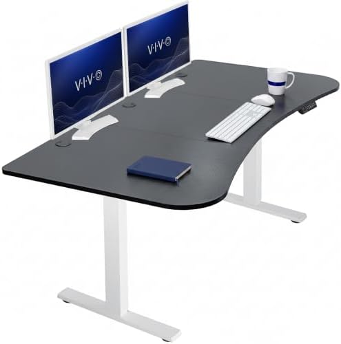 VIVO Black Carbon Fiber 63 x 32 in Standing Desk, DESK-KIT-1W1R