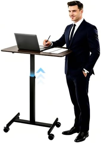 Mobile Small Standing Desk (Deep Walnut)