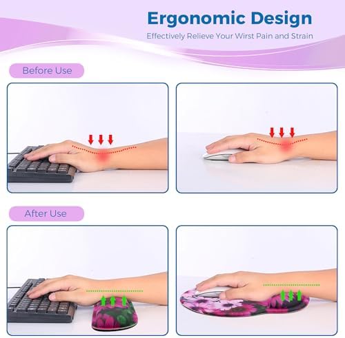 Mouse Pad and Keyboard Wrist Rest Support,Ergonomic Mouse Pad Set