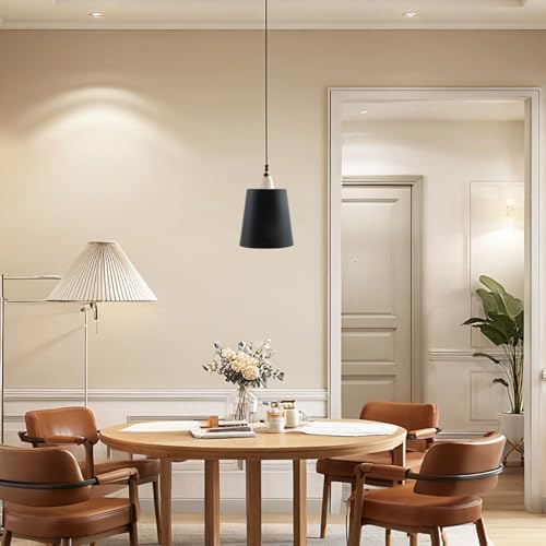 MY MIRONEY 2PCS Black Barrel Metal Lampshade, 5.04" Height