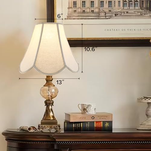 GO&SO Lamp Shade Set of 2,6" x 13" x 10.6",Bell Lamp Shade,Beige Petals