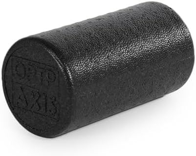 OPTP AXIS Firm Density Foam Roller – Round, Black, 12"L X 6"