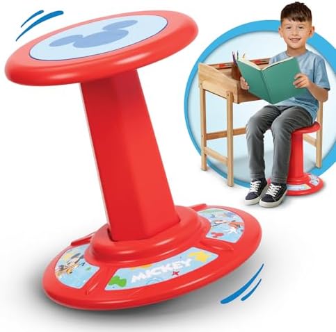 JAKKS Pacific Kid's Mickey Mouse Wiggle Stool Wobble Stools for Seating - Active Learning Stool for Kids, Sitting Balance Chair, Kids Stand Up Stool, Seating Wobble Chair