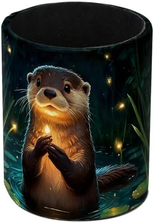 Cute Otter Pen Holder Pencil Organizer Cute Pencil Cup Desk Decor Makeup Brush Holder PU Multifunctional Office Supplies for Home Classroom School