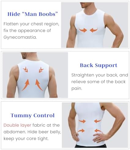 Compression Shirt Men Slimming Body Shaper Vest Crewneck Workout Tank Top