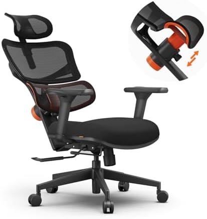 Newtral Ergonomic Office Chair - Home Office Desk Chair, Big and Tall Office Chair, Auto-Following Lumbar Support for Back Pain, Adjustable Seat Depth and Height (No Foot Rest + No Laptop Tray, Black)