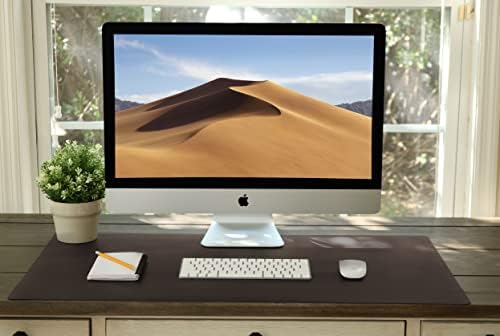 Vine Creations Leather Desk Mat 24" x 17", Desk Protector Mat, PU Leather Desk Pad, Small Desk Pad Mat, Desk Blotter, Desk Pads on Top of Desks, Desk Mat for Home or Office (Dark Brown)