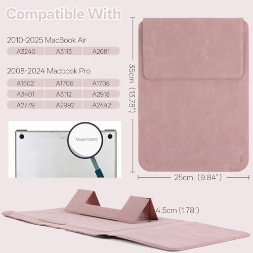 13-14 inch Laptop Sleeve Case with Stand for MacBook Air 13/Pro 14