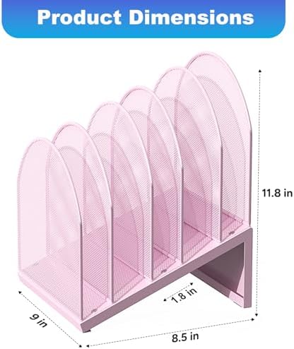 gianotter Desktop File Organizer with 5 Compartments
