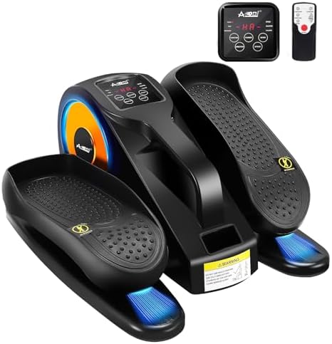Under Desk Elliptical Machine, Leg Exerciser for Seniors Adults, Adjustable Speeds Elliptical Trainer with Remote, Quiet & Portable Mini Seated Pedal Exerciser for Home Office Use