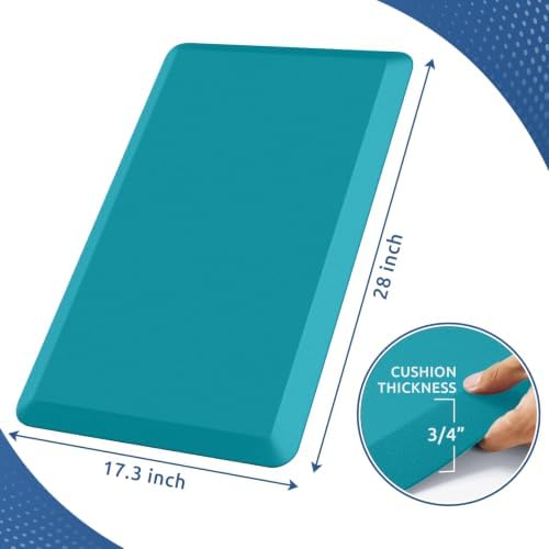 KitchenClouds Kitchen Mat Cushioned Anti Fatigue Kitchen Rug Non Slip Standing Mat Comfort Floor Mats for Sink Office (17.3"x28"- 0.8inch,Green)