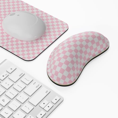Dapesuom Mouse Wrist Rest, Cute Ergonomic Memory Foam Mouse Wrist for Computer Desk Mats Support, Hand Rest Pad Cushion for Gaming, Office, Laptop, Men, Women, Pain Relief & Easy Typing, Blush Pink