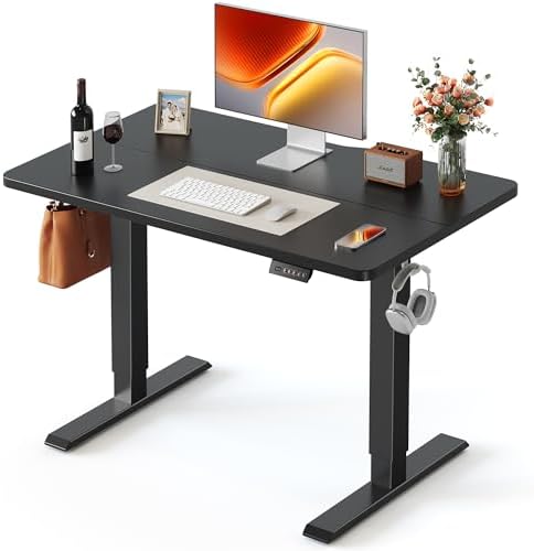 FEZIBO Standing Desk 40 × 24 Inch Electric Height Adjustable, Black
