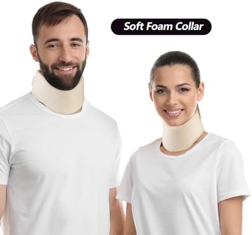 Soft Foam Neck Brace Universal Cervical Collar, Adjustable Neck Support Brace for Sleeping - Relieves Neck Pain and Spine Pressure, Neck Collar After Whiplash or Injury (2.5" Depth Collar, M)