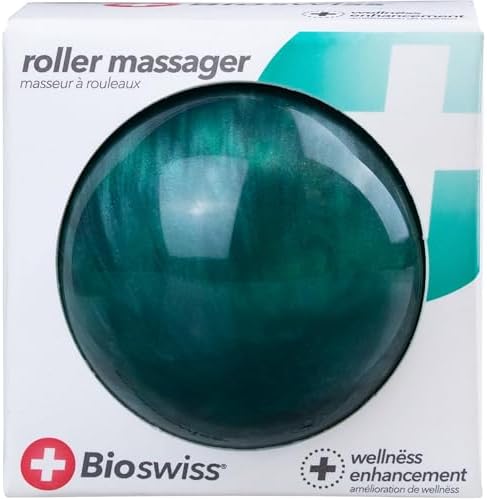 BioSwiss Roller Ball Massager, Handheld Full Body Massage Tool for Back, Legs, and Muscles