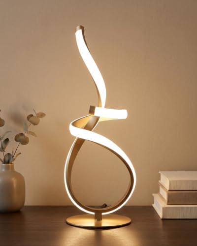 Modern Spiral Table Lamp, 3D LED Touch Control Cool Desk Lamp