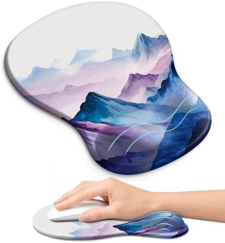 Ergonomic Mouse Pad with Wrist Rest, Gel Wrist Support, Peaks