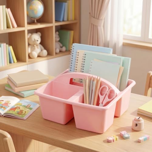 Kathfly 6 Pack Classroom Caddy Organizer with Handle Bulk, Macaron Color